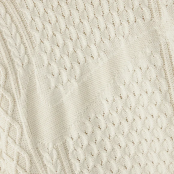 NWT Nike Life Light Bone Cable Knit Swoosh Turtleneck Sweater M